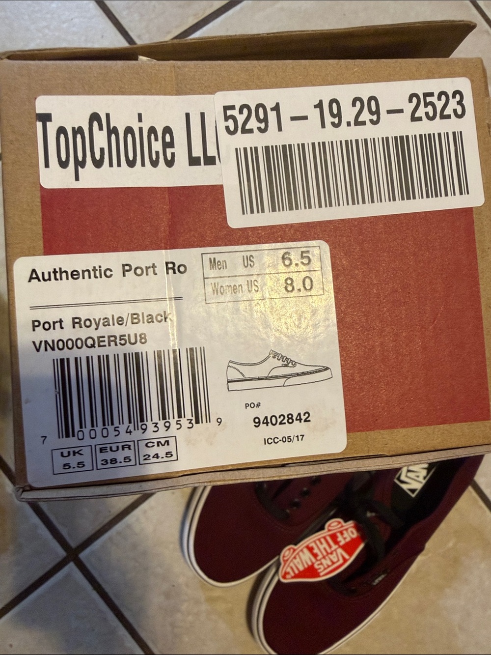 🌟🌼NIB Vans Authentic Low Top Sneakers in Burgundy UNISEX MEN’S 6.5 WOMEN’S 8 - Picture 11 of 11
